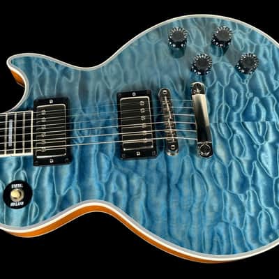 2025 Gibson Les Paul Custom 7A Quilt Top M2M Custom Shop Special Order ~ Ocean Blue image 2