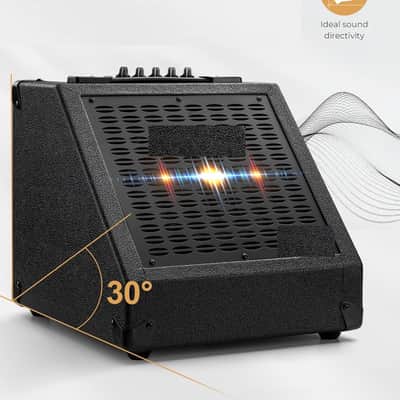 Electric Drum Amp 40W Professional Amplifier Speaker, 3 Inputs 3 Band EQ Wireless Electronic Drum Monitor, Keyboard Speaker Includes Power Cable, Black image 3