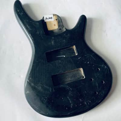 Black Solid Basswood 6 String Bass Body image 1