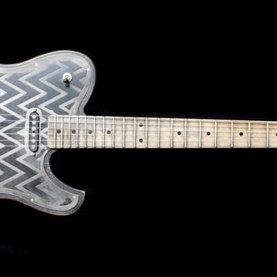 Dax&Co. Ironhorse 2022 Black/Steel Etched Zig-Zag Guitar W/ Hardshell Case & COA! image 9