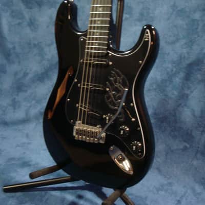 Custom Semi-Hollow Body Thin Line Strat w Lindsey Fralin Split Blade P'ups Black image 6