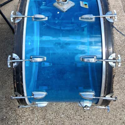 Ludwig  Vistalite 4 Piece Drum Kit Acrylic Shell Pack 1970 - Blue image 4