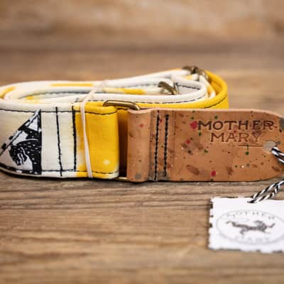 Mother Mary Yellow Bleached Guitar Strap image 1