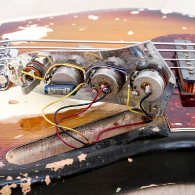 1969 Fender Jazz Bass Sunburst Faux Burst Vintage Bass w/ Case image 22