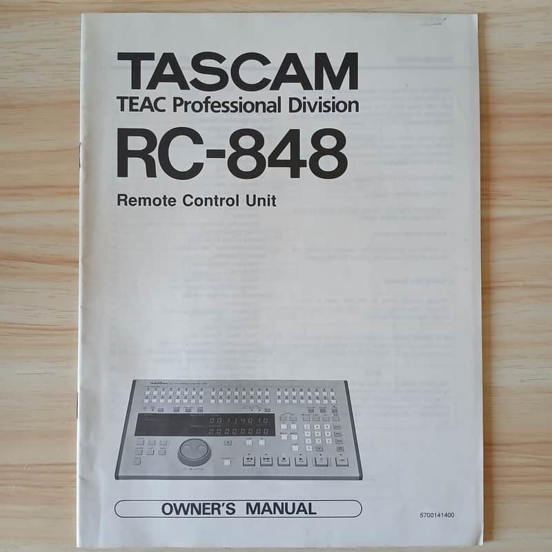 Owner's Manual for TASCAM RC-848 Remote Control Unit TEAC  1990 image 1