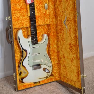 2018 Fender Custom Shop 1963 Stratocaster - Heavy Relic Olympic White over Sunburst image 25