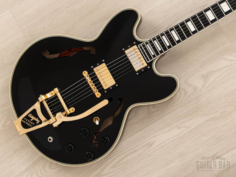 2015 ESP Edwards E-SA-168GJ Carved Top 355 Black w/ USA Pickups, Bigsby, Tags & Case, Japan image 1