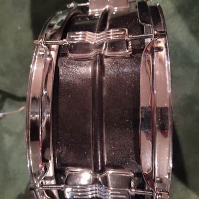 Ludwig LM404 Acrolite 5x14" 8-Lug Aluminum Snare Drum with Black/White Badge 1994 - 2012 - Black Galaxy image 6