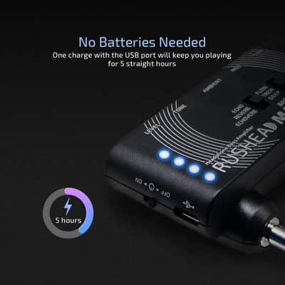 Valeton Rushead Max Bass USB Chargable Portable Pocket Bass Headphone Amp Carry-On Bedroom Plug-In Multi-Effects image 5