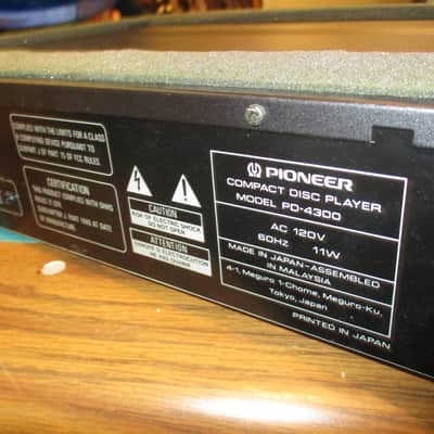 Pioneer PD-4300 Compact Disc Player 1989 image 7