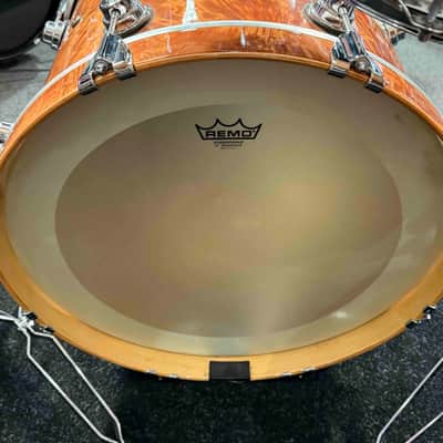 ~WOW!~ Early DW Collector's Standard Maple 4-Piece 10/12/14/20 Drum Kit Set in Natural Gloss Lacquer over Exotic Okuome Feather with Chrome Hardware image 17