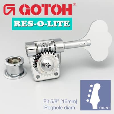 NEW Gotoh Res-O-Lite GB528 Vintage Style Bass 4-in-Line Set Lightweight - CHROME image 1