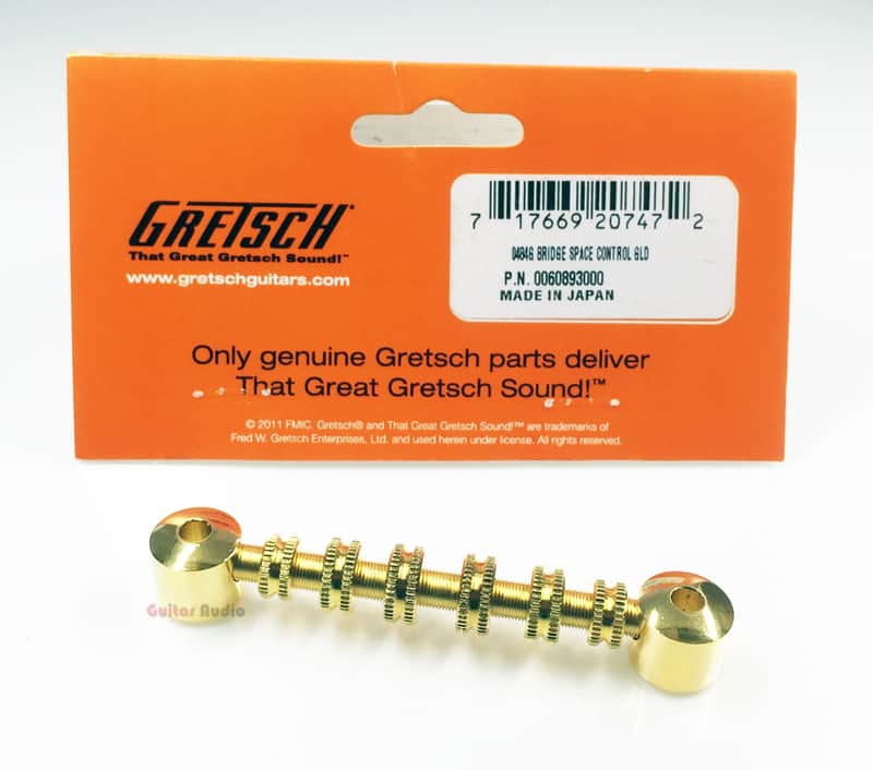 Genuine Gretsch Space Control Roller Adjustable Guitar Bridge Top - GOLD image 1