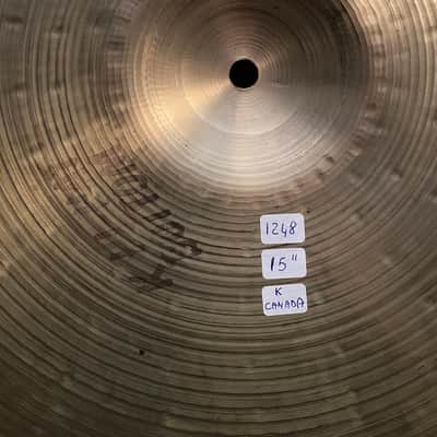 Zildjian 15" K Canada Hi-Hat cymbals 1283 - 1248 grams Late 1970's image 8