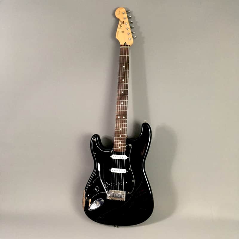 LEFTY! Vintage 1995 Fender Nirvana Tribute Stratocaster Black Heavy Relic Strat Guitar Seymour Duncan 7.3 Lb SSC image 1