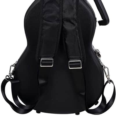 Crossrock 4 Strings Baritone Ukulele ABS Hard Case With Backpack Straps, Aluminum Valance,Black image 2