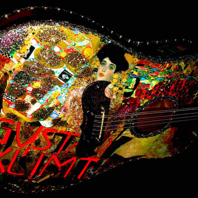 Framus 12 String Acoustic. klimt Art by El Daga 2005 Collage Goldtone.  Collectible. Only 1. RARE. image 18