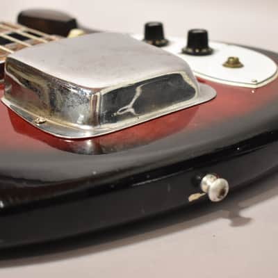 1960s Kingston (Kawai/Teisco) Solidbody Electric Bass Guitar Red Burst MIJ image 12