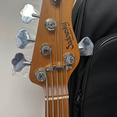 Sadowsky MetroExpress 21 Fret Vintage M/J Bass 5 String Maple Fretboard - Candy Apple Orange image 3