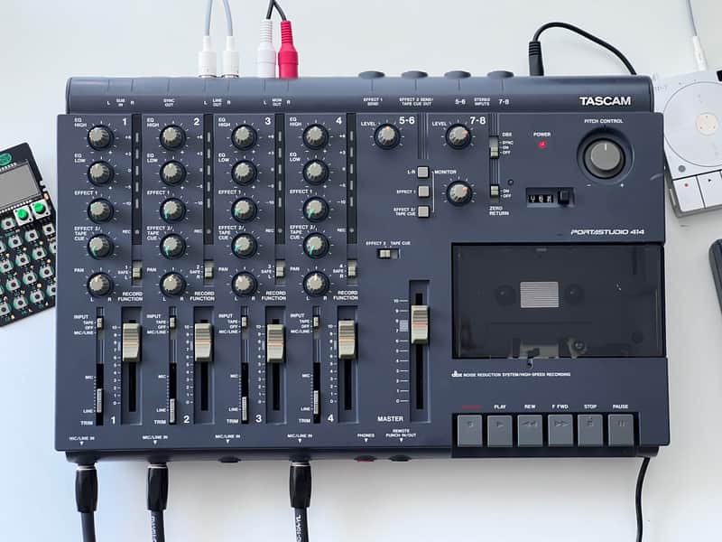 Serviced TASCAM Portastudio 414 4-Track Cassette Recorder 1990s - With New Power Supply and vintage tape image 1