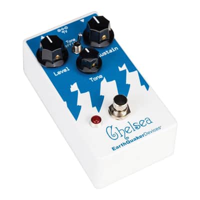 Mint EarthQuaker Devices Chelsea Low End Fuzz Driver Pedal Bundle with 2x Right Angle Patch Cables, 9V Power Adapter, 12x Guitar Picks & Polishing Cloth – Bass-Optimized Distortion with Massive Low End image 4