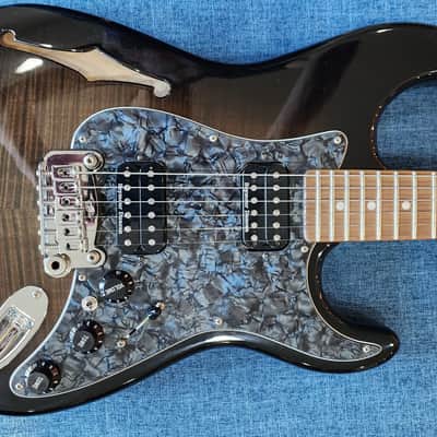 G&L USA Custom Build Legacy HB2 Semi Hollow Body Flamed Maple with 2 Seymour Duncan Coil-Splitting Humbuckers 2014 - Flame image 2