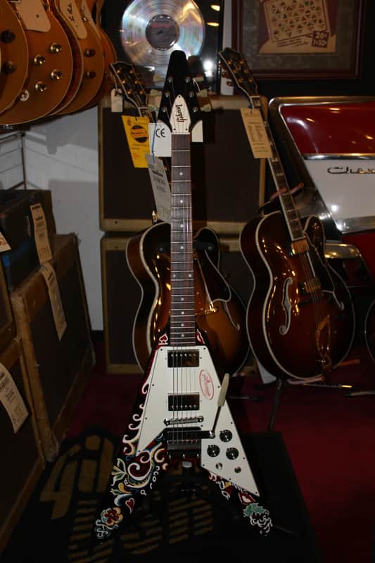 GIBSON CUSTOM SHOP FLYING V HENDRIX 2006 - Black/Paisley Painted image 1