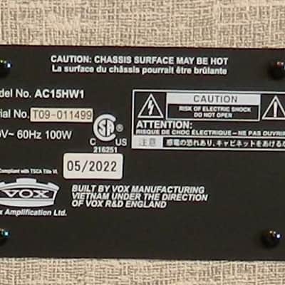 Vox AC15 Hand-Wired 1x12" Combo Fawn 2022 image 4