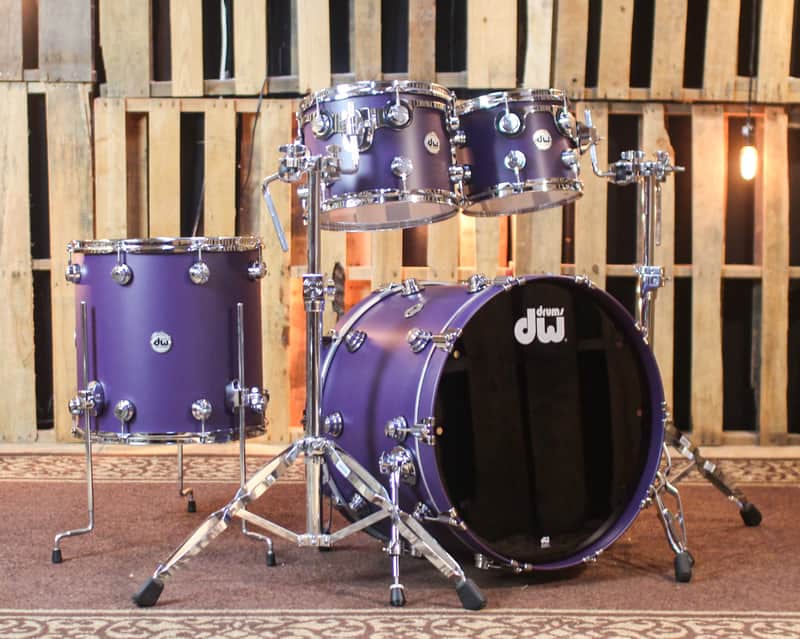 DW Collector's Maple 333 Solid Purple Hard Satin Drum Set - 22,10,12,16 - SO#1448300 image 1
