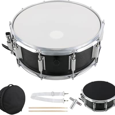 Snare Drum 14X5.5 Inches for Student Beginners with Gig Bag, Drumsticks, Drum Keys, Coated Material Drum Head, Wood Grain Finish image 1
