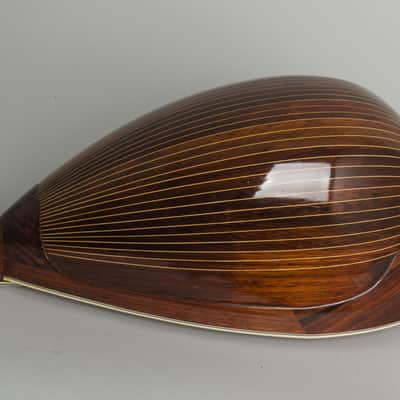 Stahl Style 6 Bowl Back Mandolin, made by Larson Brothers, c. 1910, original brown leather covered hard shell case. image 14