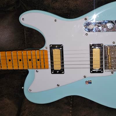 Partscaster Telecaster gold foil style 2023 - Daphne Blue image 8