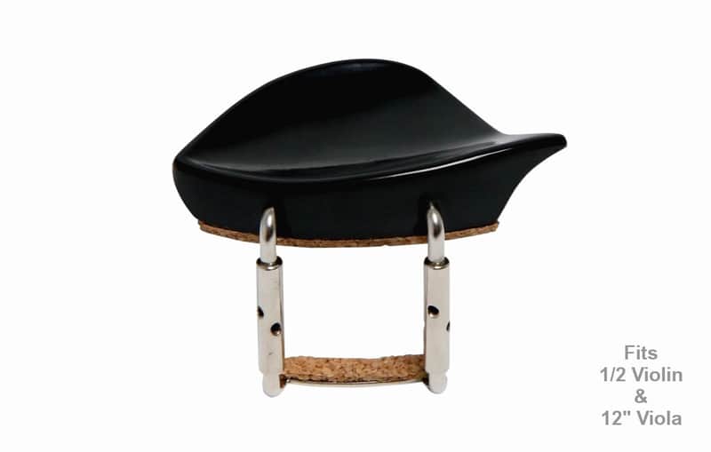 1/2 Violin Chinrest by Dresden, Normal Plate, Corked, Standard Plastic Incl Adjustment Pin Key, "A" Quality image 1