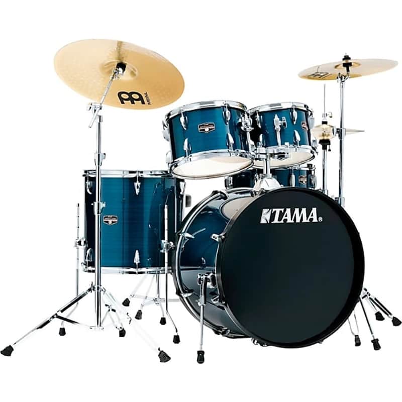 TAMA  Imperialstar 5-Piece Complete Drum Set With 22" Bass Drum and MEINL HCS Cymbals 2025 -  Hairline Light Blue image 1