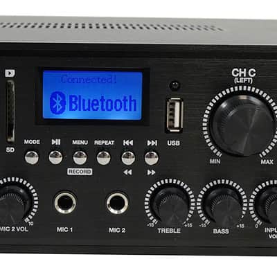 Rockville RPA40BT 4-Room Home Audio Kit Receiver+(8) 8" Black Ceiling Speakers image 8