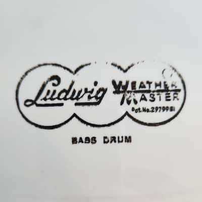 NOS Ludwig Weathermaster 30" Bass Drum Head Smooth White 1960s Script Cloud Stamp image 2