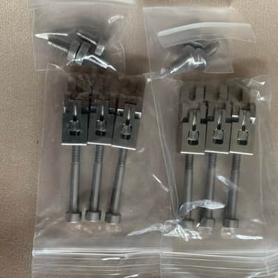 1 Set Stainless Steel Guitar Tremolo Bridge Saddles with Fine Tuning Screws image 3