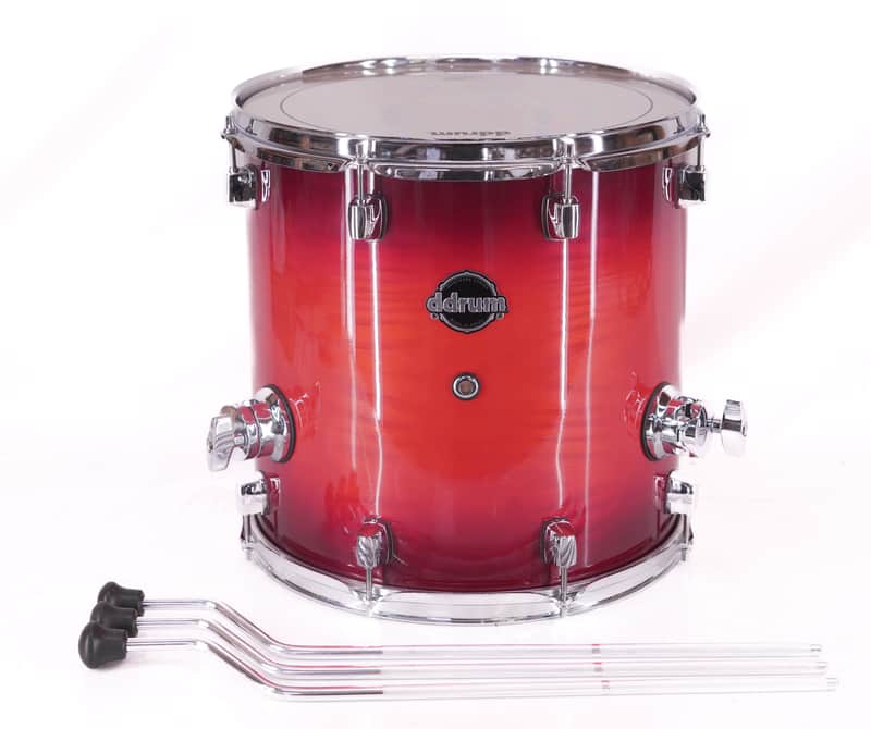 ddrum Dominion Birch 14" x 14" Floor Tom – Red Burst – Excellent image 1