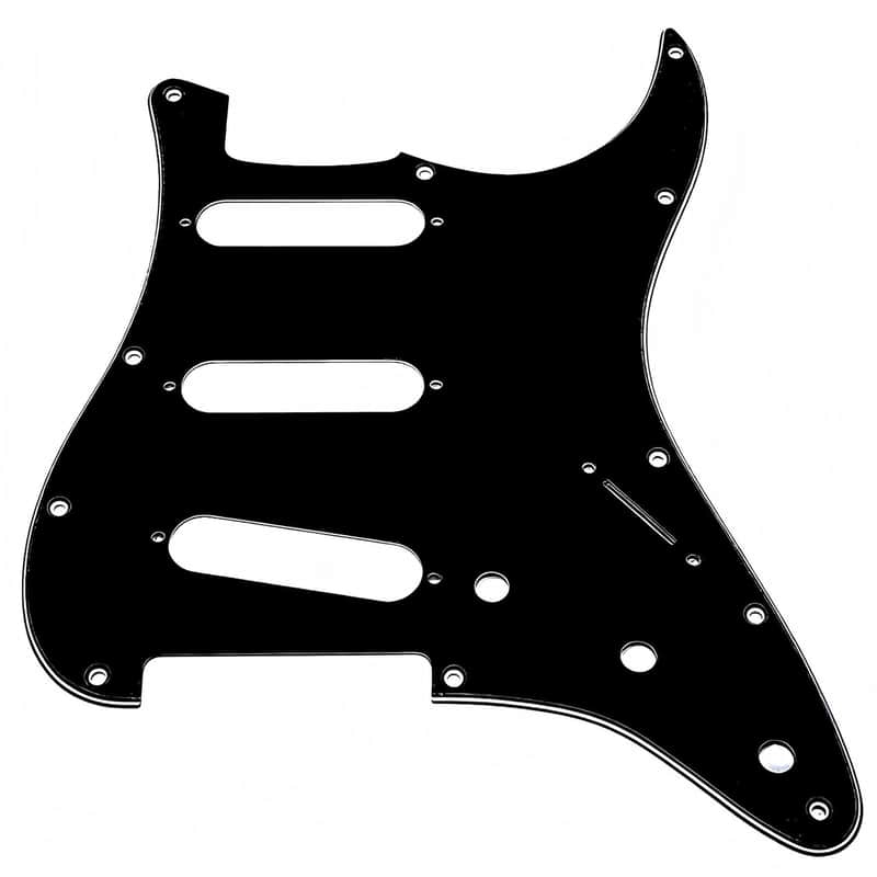 Standard Stratocaster SSS Electric Guitar Pickguard Start Pickguard Scratch Plate for Fender USA/Mexican Modern Style 11-Hole (Black 3-ply) image 1