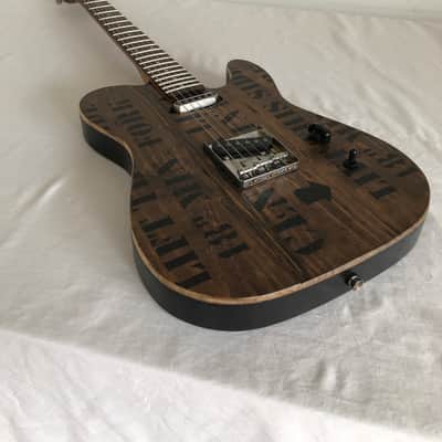 Electric Guitar - Brown Reclaimed Wood - T-Style - Fork Lift 027 image 5