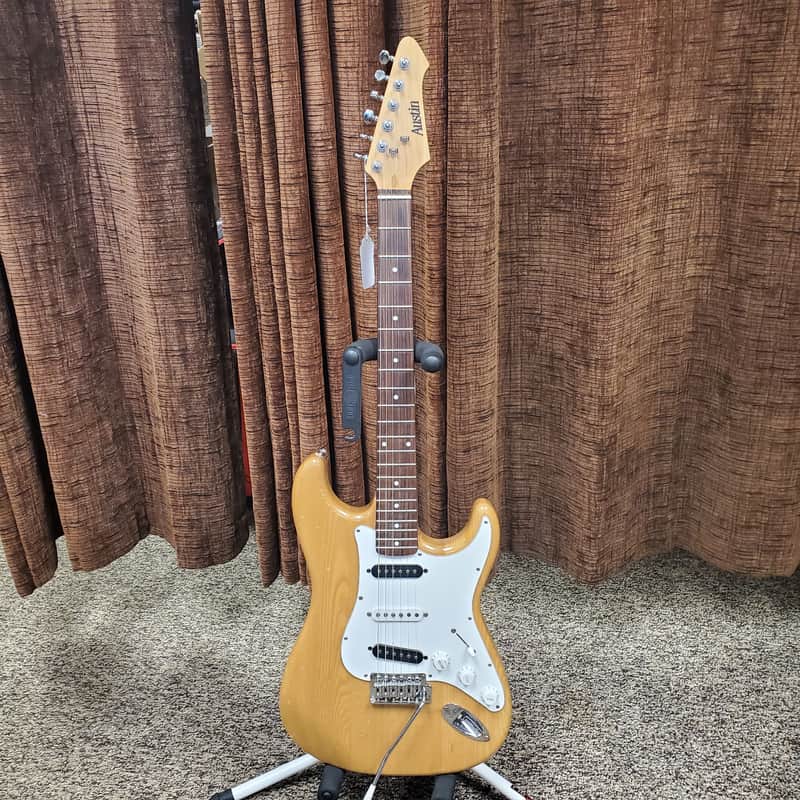 Austin AU731 Electric Guitar Natural Wood Finish image 1