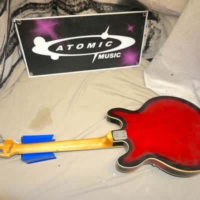 Univox Coily U1825 Hollow Body Guitar MIJ Made In Japan Vintage Redburst - AS IS! needs new nut image 4