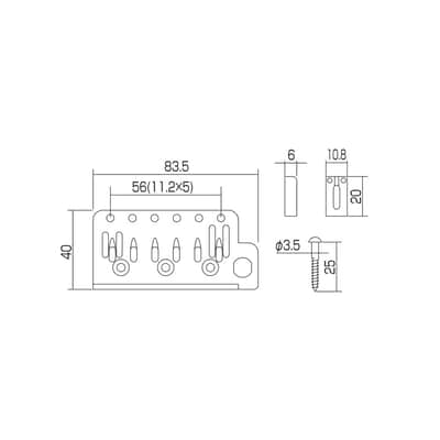 Contemporary 6 Hole Mount Block Saddles 510TS Tremolo System-Chrome image 4
