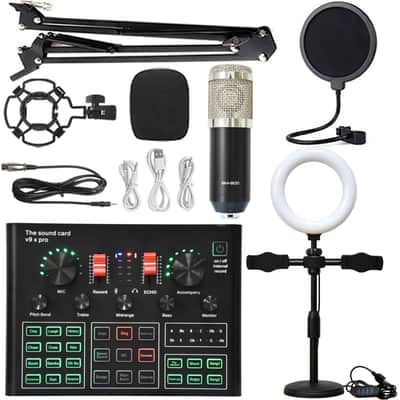 V8s Sound Card Suit Mobile Phone Sound Card Microphone Microphone Bracket Fill Light Sound Card Full Set Of Equipment image 18