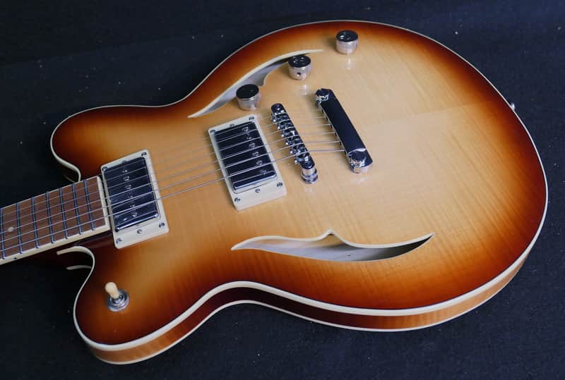 Hofner HCT-VTH-D-SP-SB Verythin CT SPECIAL Semi hollow Fame Maple Top New COMPACT like small 335 2 Humbuckers one a  P90 image 1