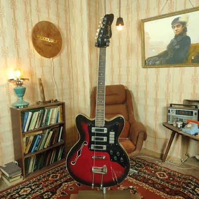 Jolana Spesial Tornado Vintage Electric Guitar Soviet USSR Tremolo bar 360 Strat Semi Hollow image 1