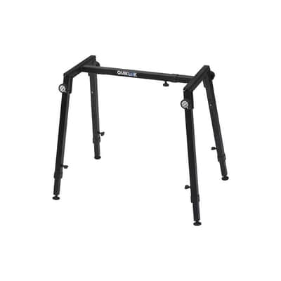 QUIK LOK - WS421 Multifunctional Heavy-Duty Workstand - Height and Width Adjustable Steel Frame for Keyboards, Digital Pianos, and Audio Mixers, Black image 1