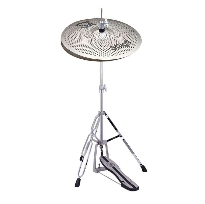 Low Volume 14" Hi-hat Cymbals SX Stagg With Mapex Cymbal Stand image 1