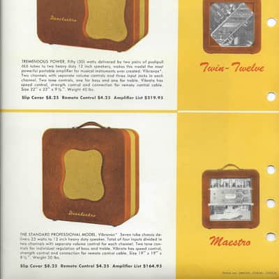 1953 RARE Vintage Danelectro Twin Twelve Grossman Catalog Ad Page image 2
