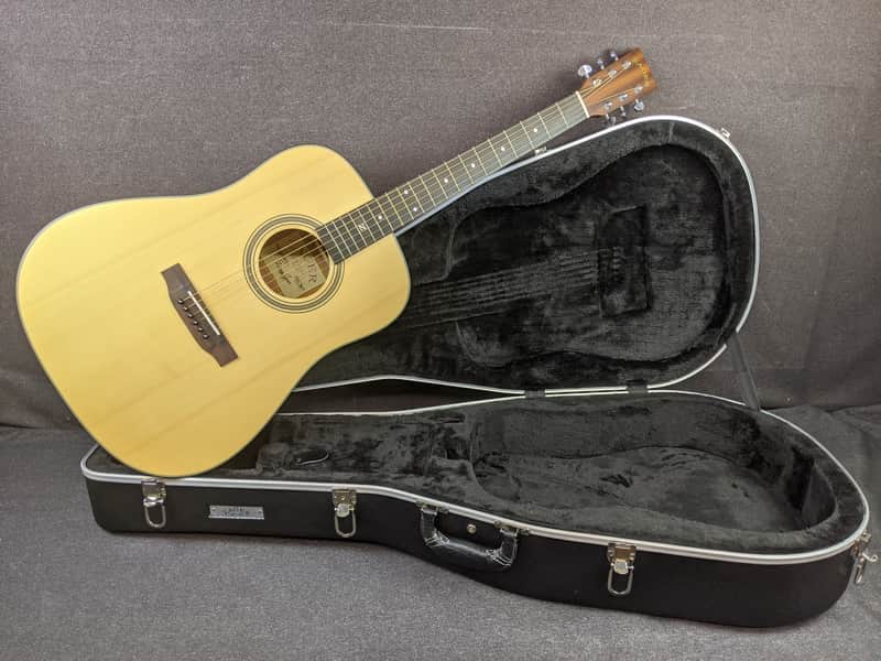 Zager ZAD50 Dreadnought Acoustic Guitar Natural Satin Finish w/ Hardshell Case image 1